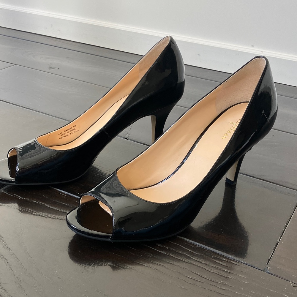 Cole Haan x NikeAir Black Patent Peep Toe 3” Heels Women’s Size 9B - Picture 4 of 5